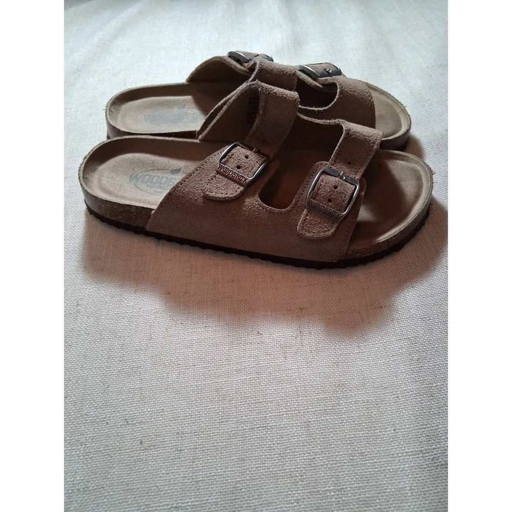 Woodstock Vintage Brand New York Brown‎ Upper Leather Slide Sandals Boys Size 2M